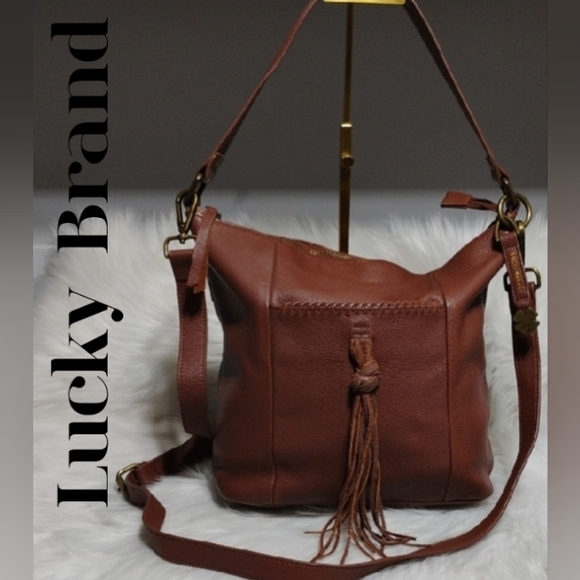 Lucky Brand Handbags - SALE! Lucky Brand Carmen Brown Leather Tassel Hobo/Bucket Shoulder Bag